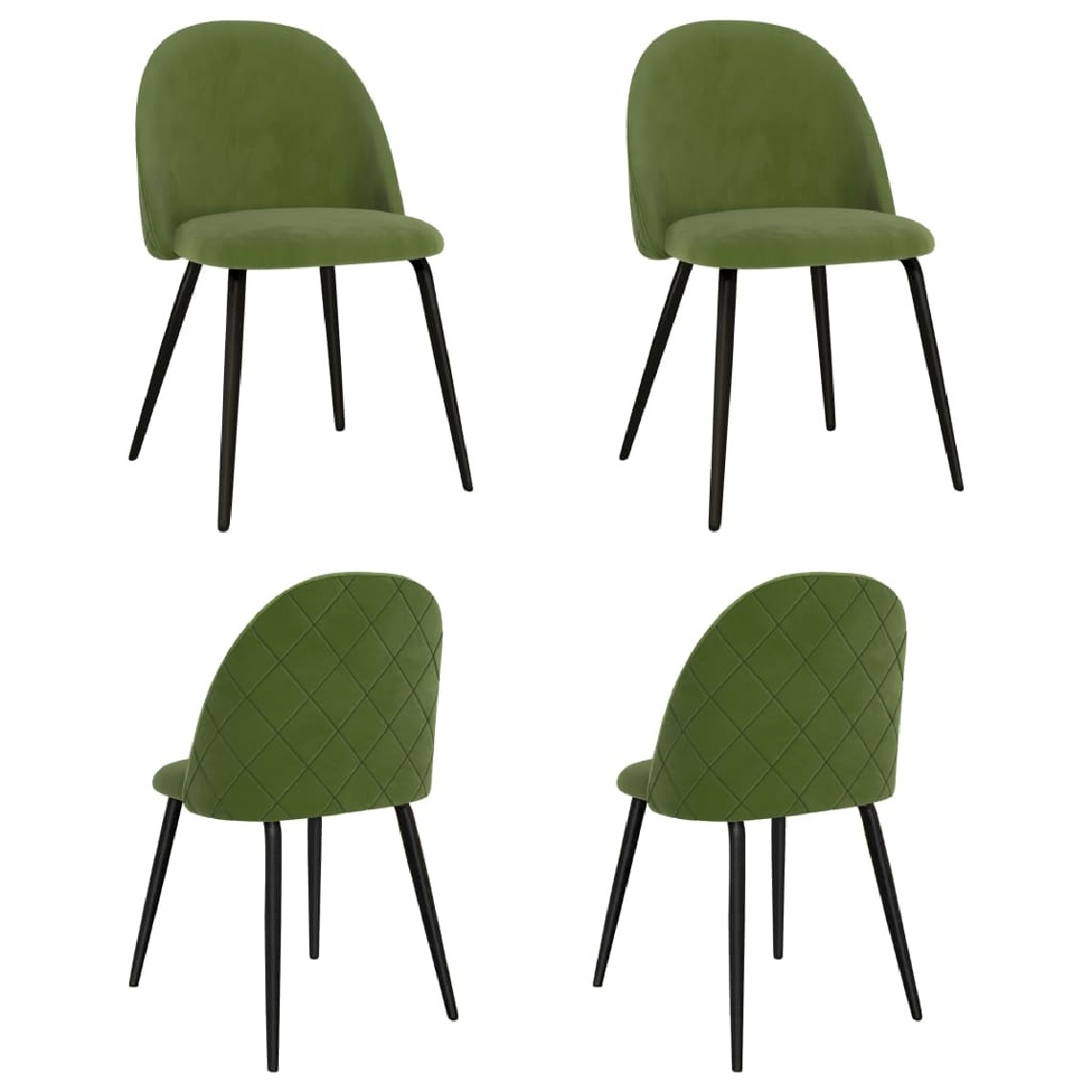 Chunhelife - Chunhelife Chaises de salle à manger 4 pcs Vert Tissu - Chaises