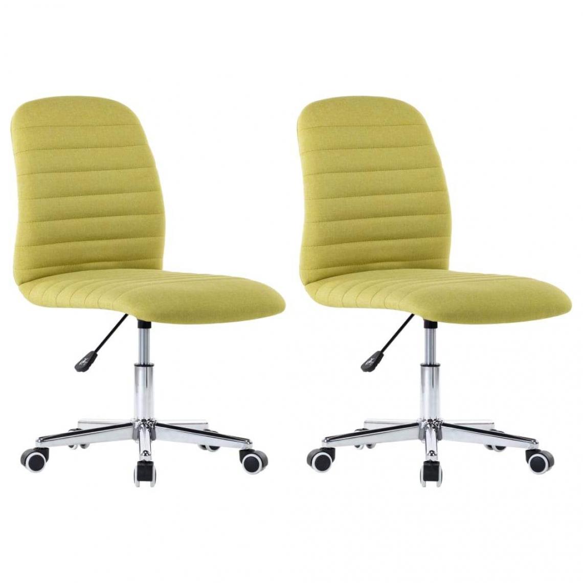 Decoshop26 - Lot de 2 chaises de salle à manger cuisine design moderne tissu vert CDS021122 - Chaises