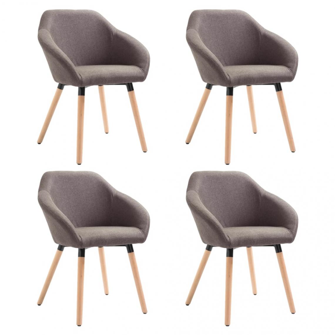 Decoshop26 - Lot de 4 chaises de salle à manger cuisine style scandinave en tissu taupe CDS021993 - Chaises