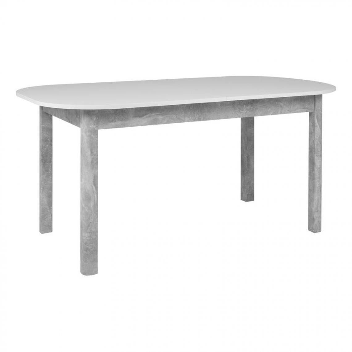 But - Table L.160/200 rectangulaire TOLEDO 2 imitation béton/ blanc - Tables à manger