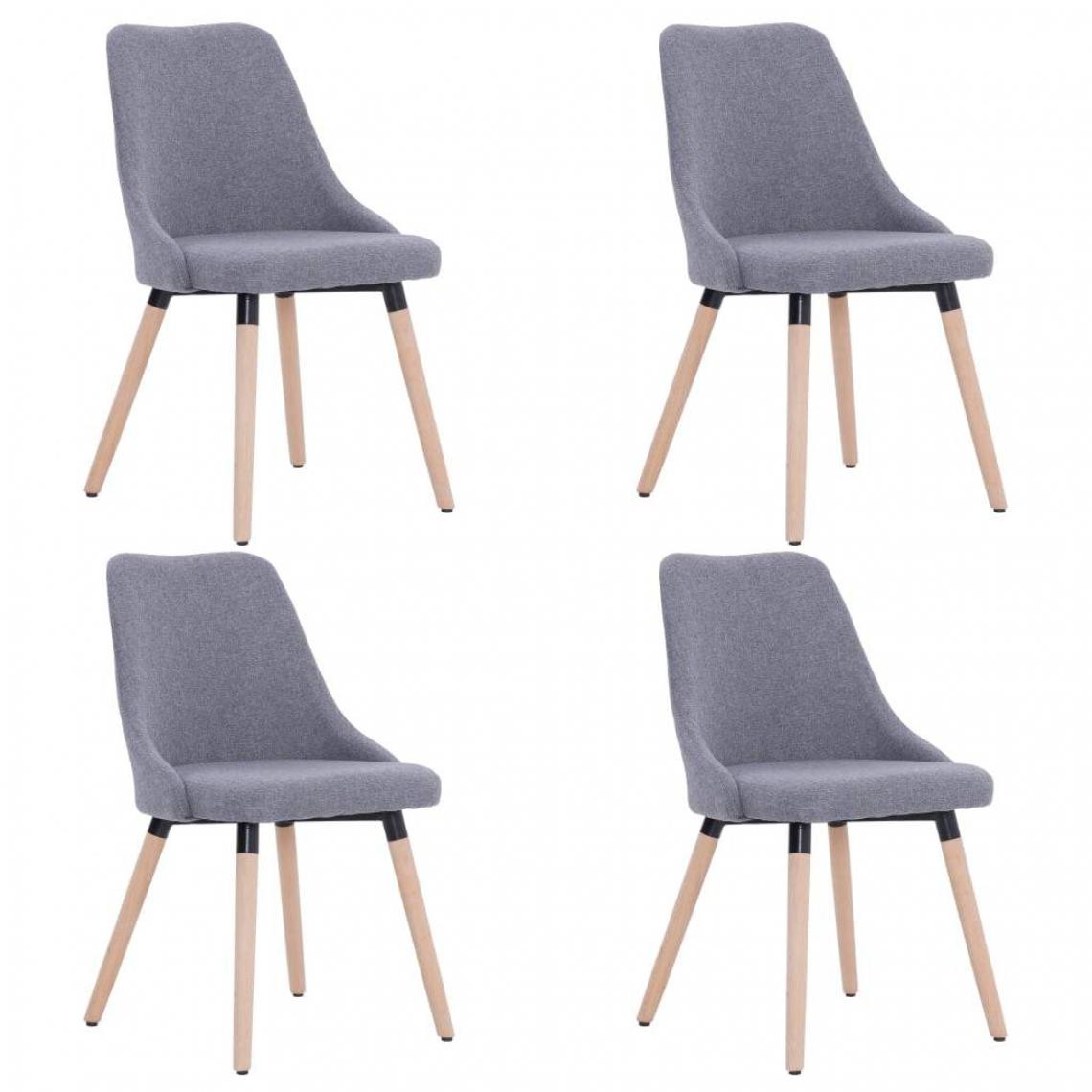 Decoshop26 - Lot de 4 chaises de salle à manger cuisine design classique tissu gris clair CDS021518 - Chaises