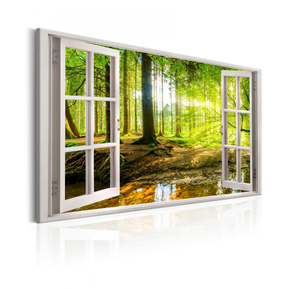 Artgeist - Tableau - Window: View on Forest 90x60 - Tableaux, peintures
