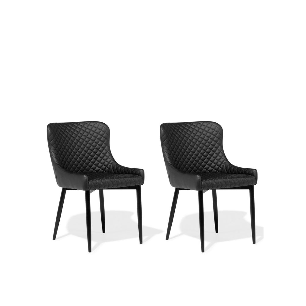 Beliani - Beliani Lot de 2 chaises en simili-cuir noir SOLANO - noir - Chaises