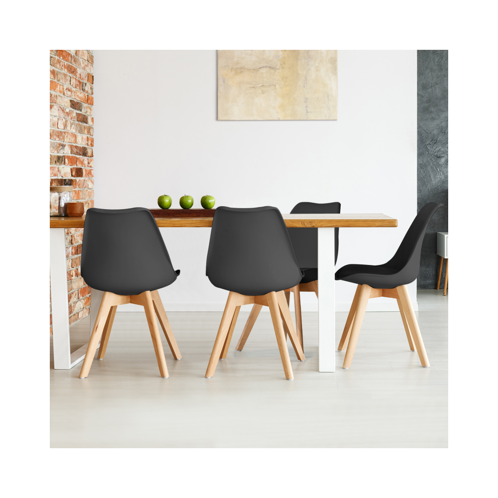Idmarket - Lot de 4 chaises SARA noires pour salle à manger - Chaises