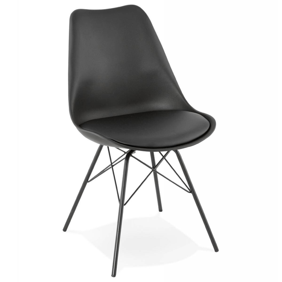 Alterego - Chaise design 'BYBLOS' noire style industriel - Chaises