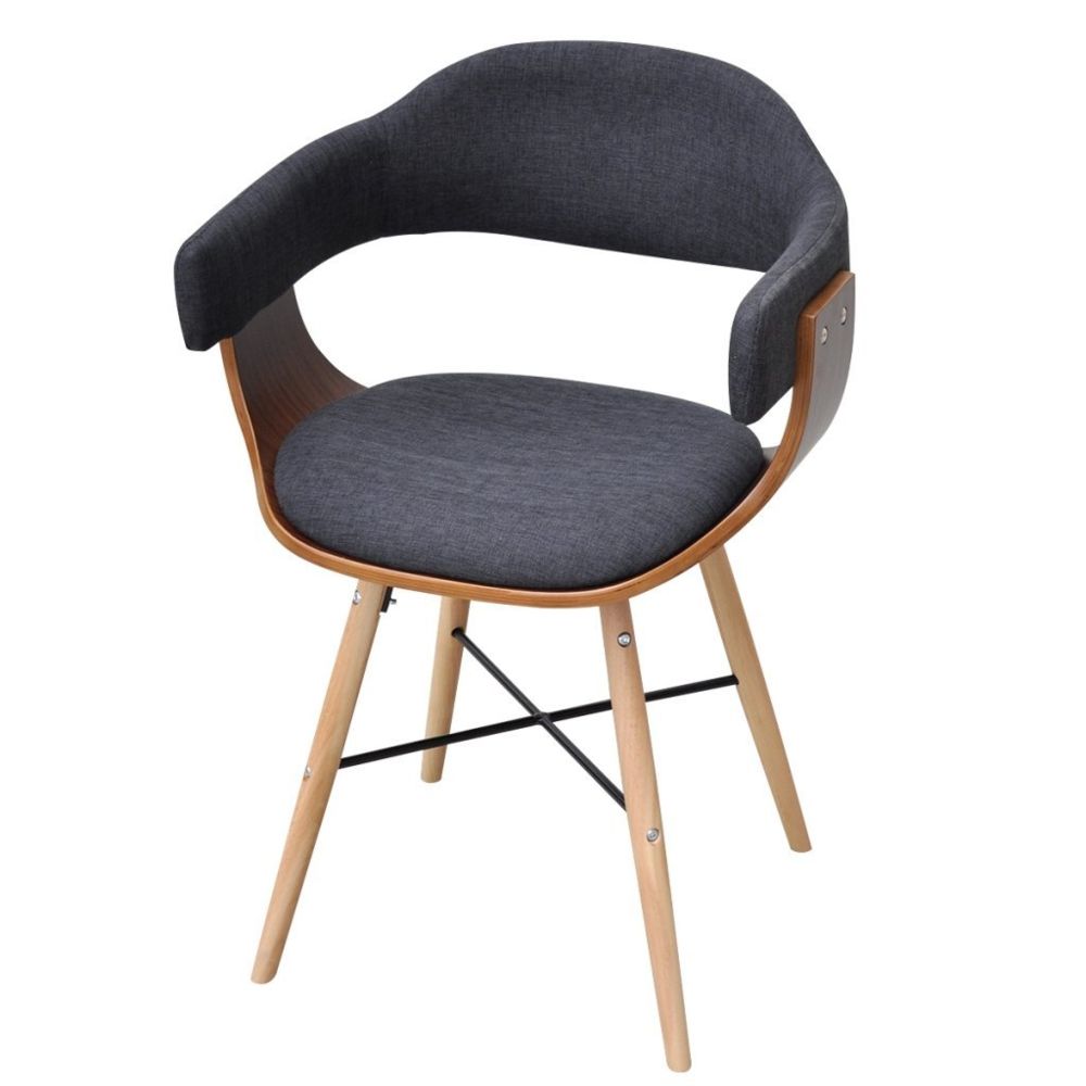 Helloshop26 - 2 chaises salon salle à manger en bois cintré avec revêtement en tissu moderne 1902048 - Chaises