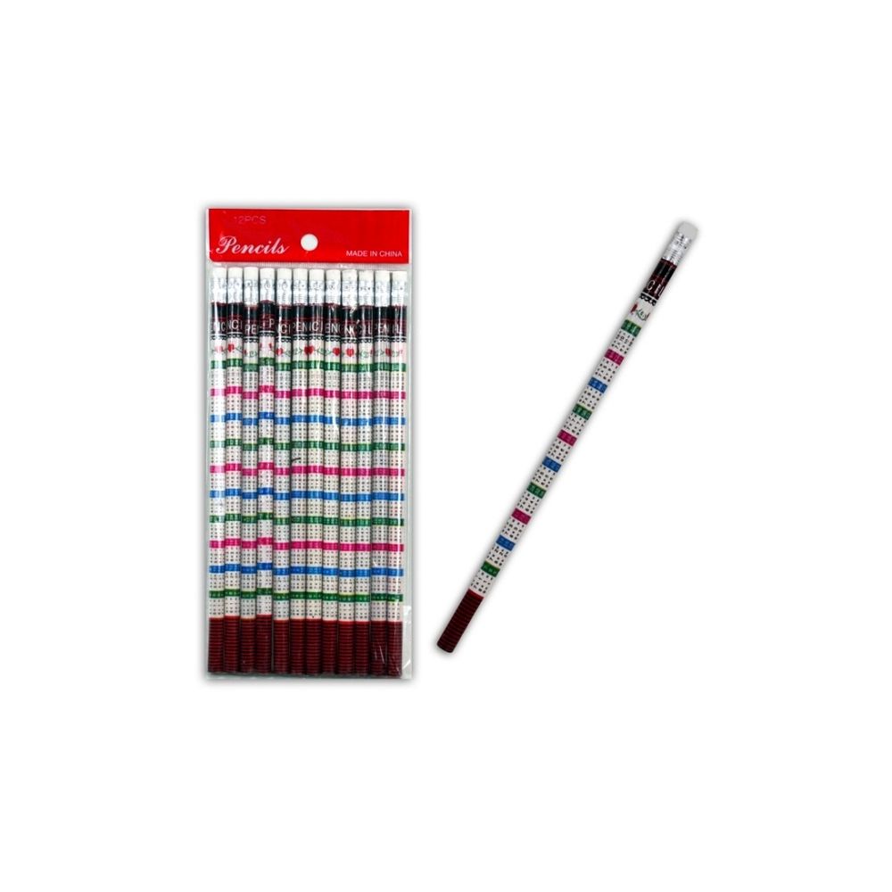 Coolminiprix - Crayon papier avec gomme ""1 x 1"" 19cm - Qualité COOLMINIPRIX - Objets déco