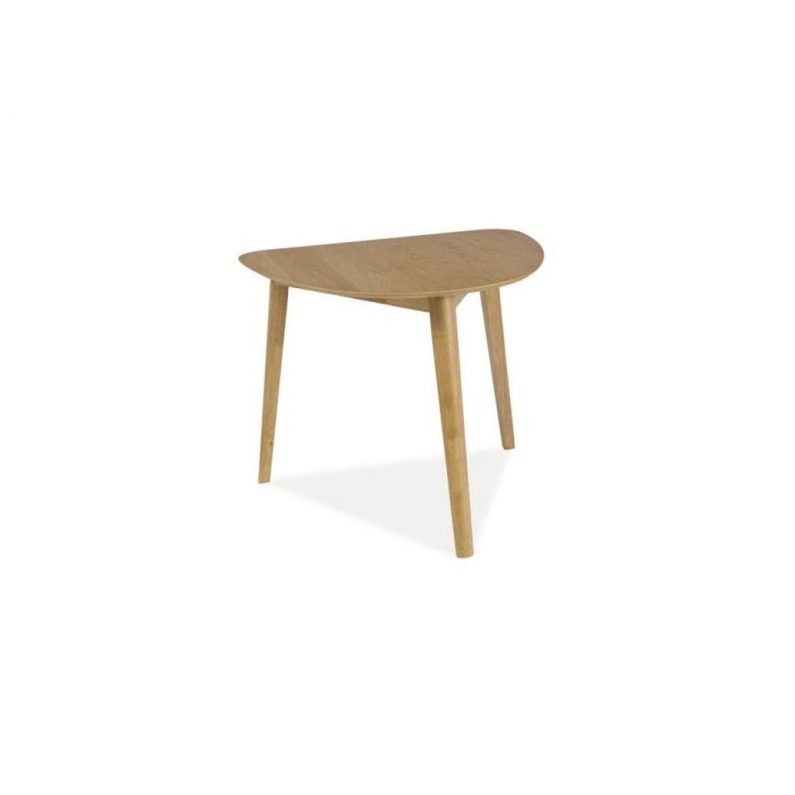 Hucoco - KERL - Table moderne avec plateau triangulaire stye scandinave - 80x90x75 cm - Plateau en MDF - Piètement en bois - Chêne - Tables à manger