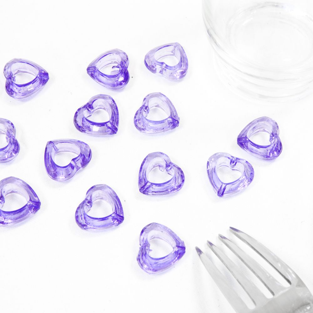 Visiodirect - Lot de 20 Confettis de table décor coeur coloris Prune - 1,9 x 1,7 cm - Objets déco