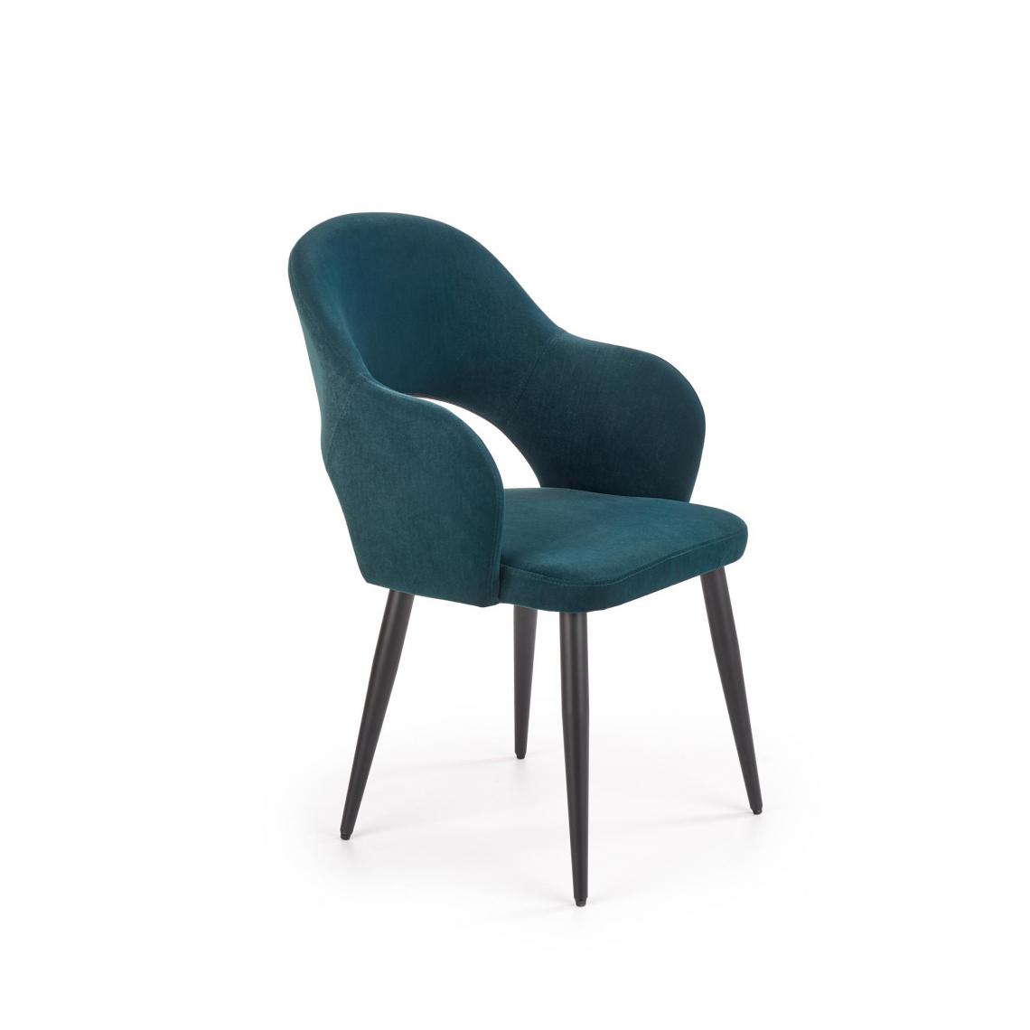 Hucoco - ELISSA - Chaise rembourrée style moderne salon/chambre - 88x55x55 - Pieds en acier - Meuble de salle à manger - Vert - Chaises