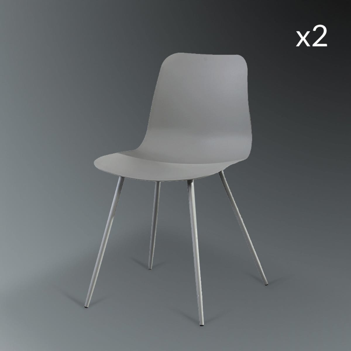 Concept Usine - Léa gris foncé - Lot de 2 chaises - Chaises