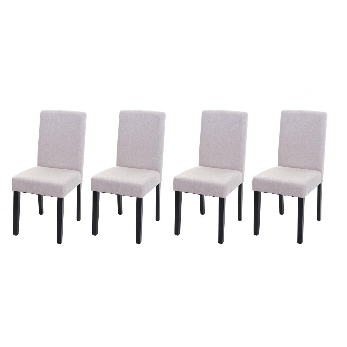 Decoshop26 - Lot de 4 chaises de salle à manger en tissu crème pieds foncés CDS04560 - Chaises