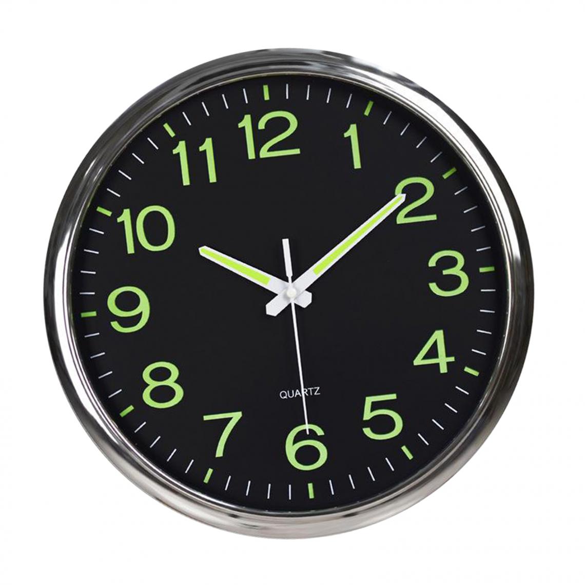 marque generique - 12 pouces Horloge Murale avec Lumière de Nuit Silencieuse Non Coutil Quartz Batterie Exploité Intérieur Extérieur Décoratif Horloge pour Chambre Salon - Horloges, pendules