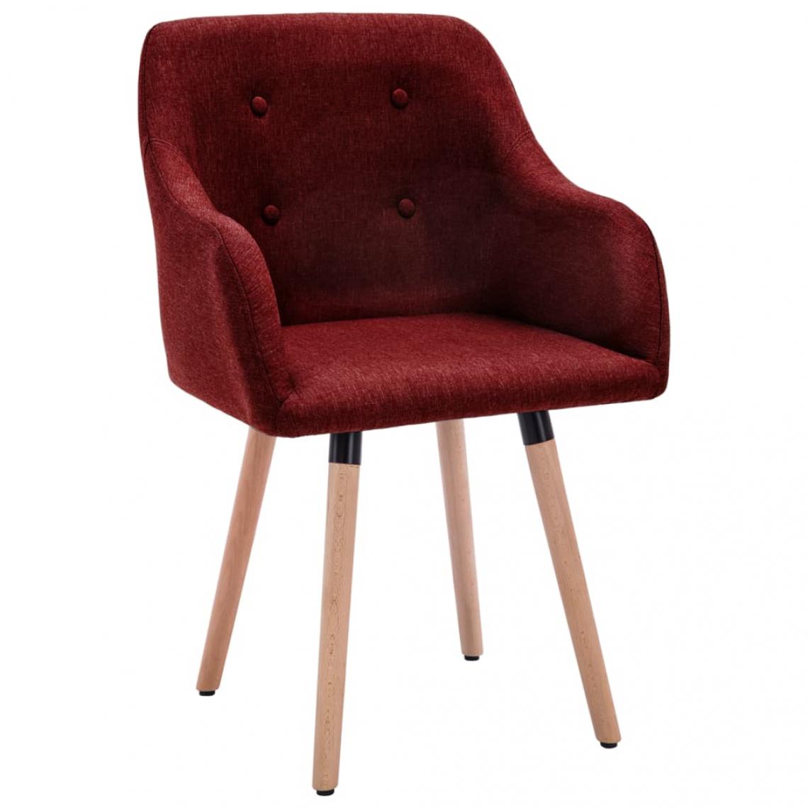 Decoshop26 - Lot de 4 chaises de salle à manger cuisine design moderne tissu rouge bordeaux CDS021948 - Chaises