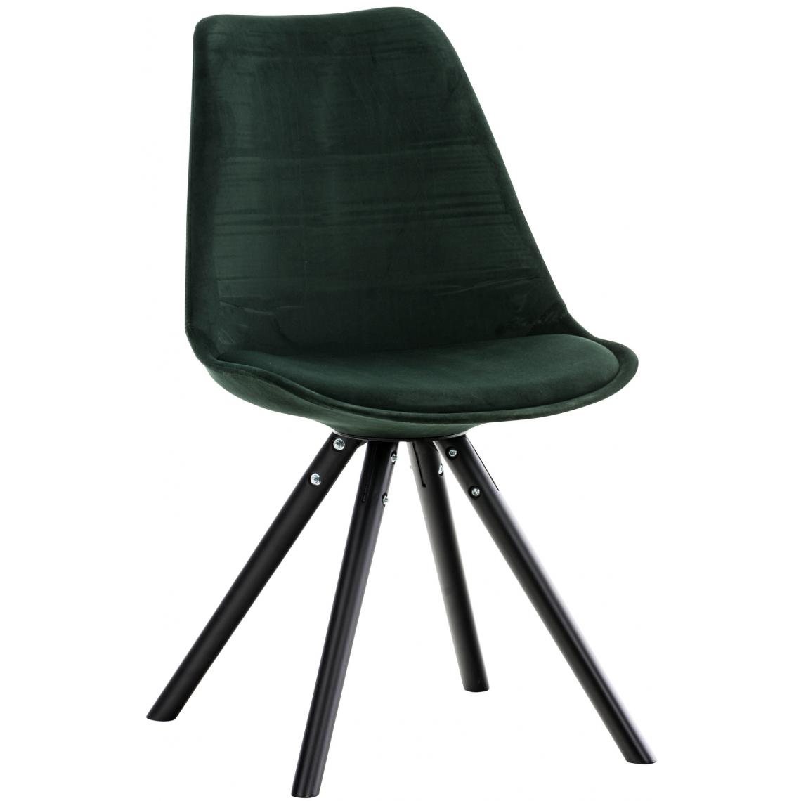 Icaverne - Esthetique Chaise ronde en velours gamme Manille noir couleur vert - Chaises