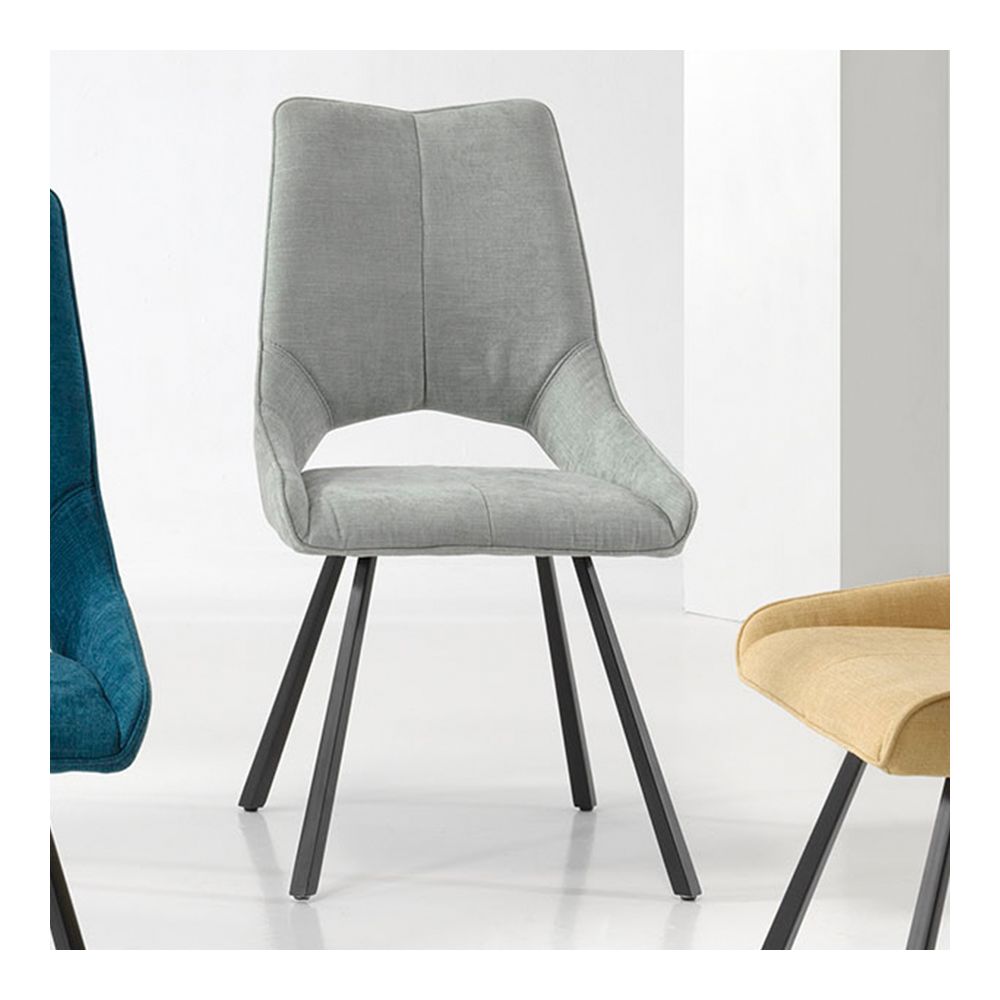 Nouvomeuble - Chaise en tissu vert clair moderne GABI (lot de 2) - Chaises
