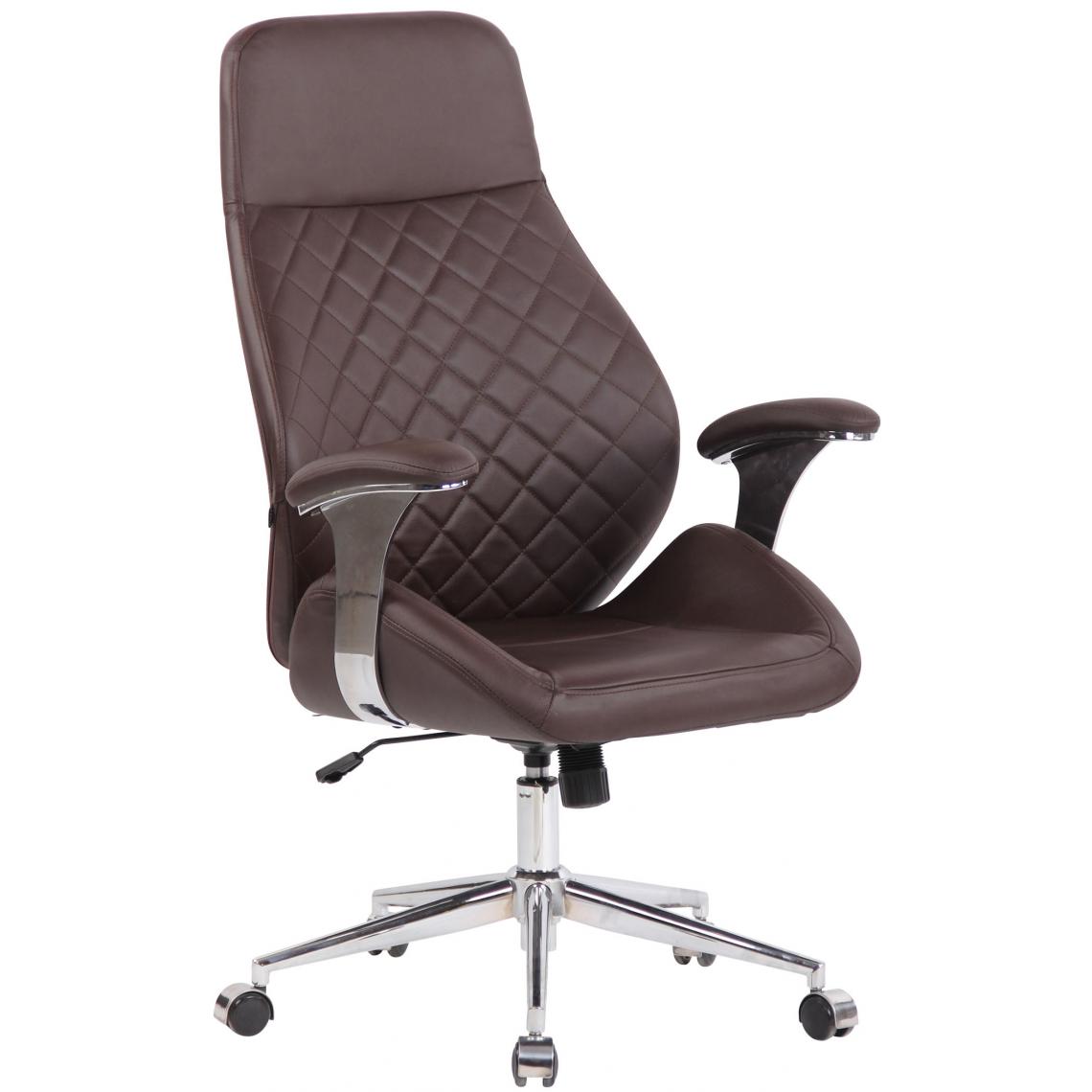 Icaverne - Stylé Chaise de bureau serie Tbilissi cuir véritable couleur café - Chaises