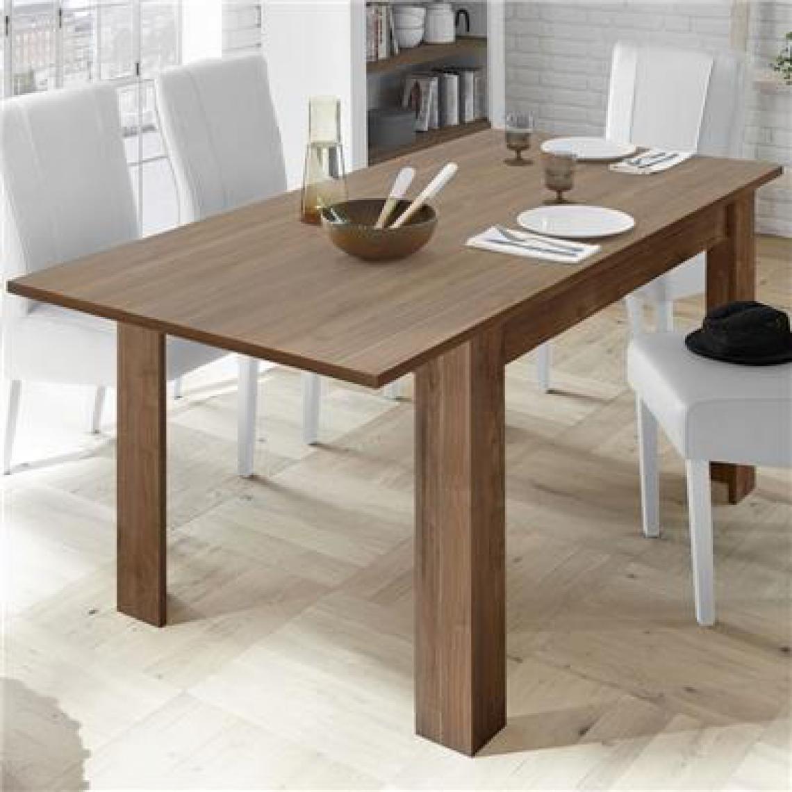 Nouvomeuble - Table avec rallonge 180 cm couleur noyer contemporaine URBAN 4 - Tables à manger