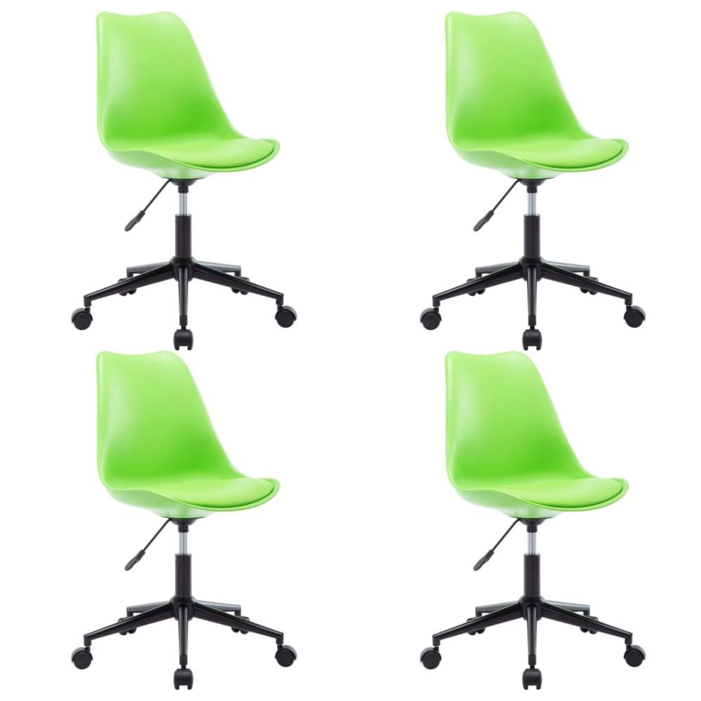 marque generique - Esthetique Fauteuils et chaises serie Astana Chaises de salle à manger pivotantes 4 pcs Vert Similicuir - Chaises