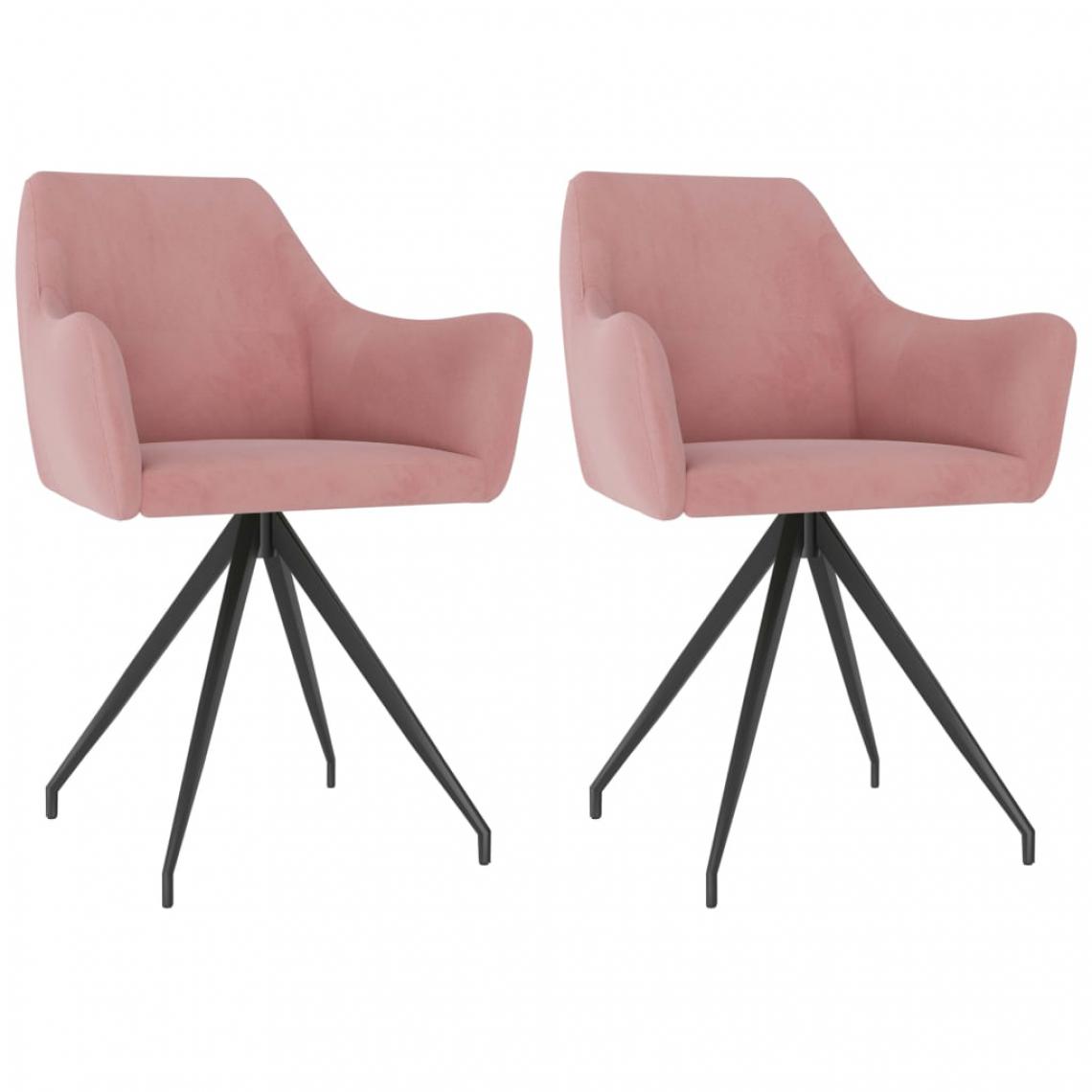 Icaverne - Contemporain Fauteuils et chaises serie Alger Chaises de salle à manger 2 pcs Rose Velours - Chaises