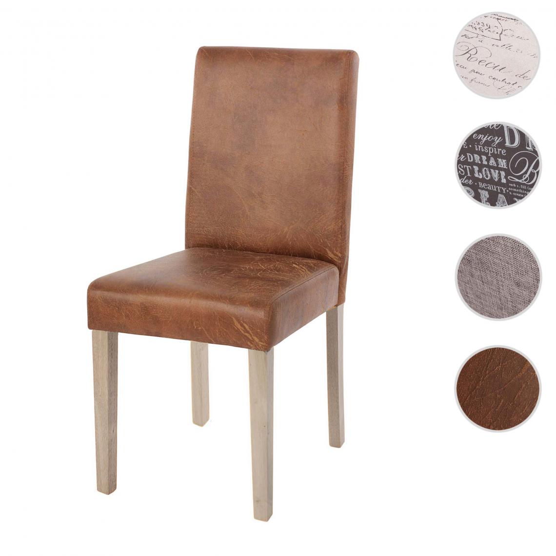 Mendler - Chaise de salle à manger Littau, chaise de cuisine, tissu/textile ~ simili-daim, pieds marron - Chaises