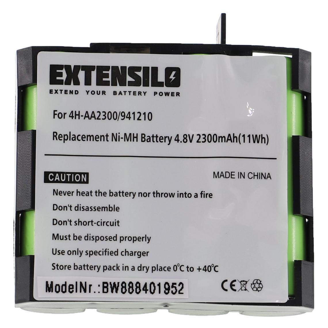 Vhbw - EXTENSILO Batterie compatible avec Compex Full Fitness, Mi-Fitness, Mi-Sport, Fitness, FIT3.0, One appareil médical (2300mAh, 4,8V, NiMH) - Piles spécifiques