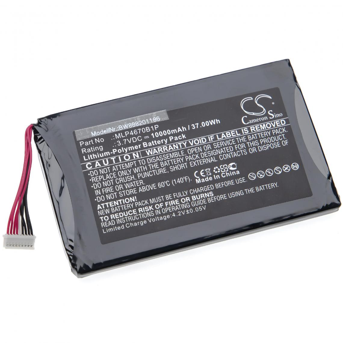 Vhbw - vhbw Batterie remplace Autel MLP4670B1P pour outil de mesure (10000mAh 3,7V Li-Polymère) - Piles rechargeables