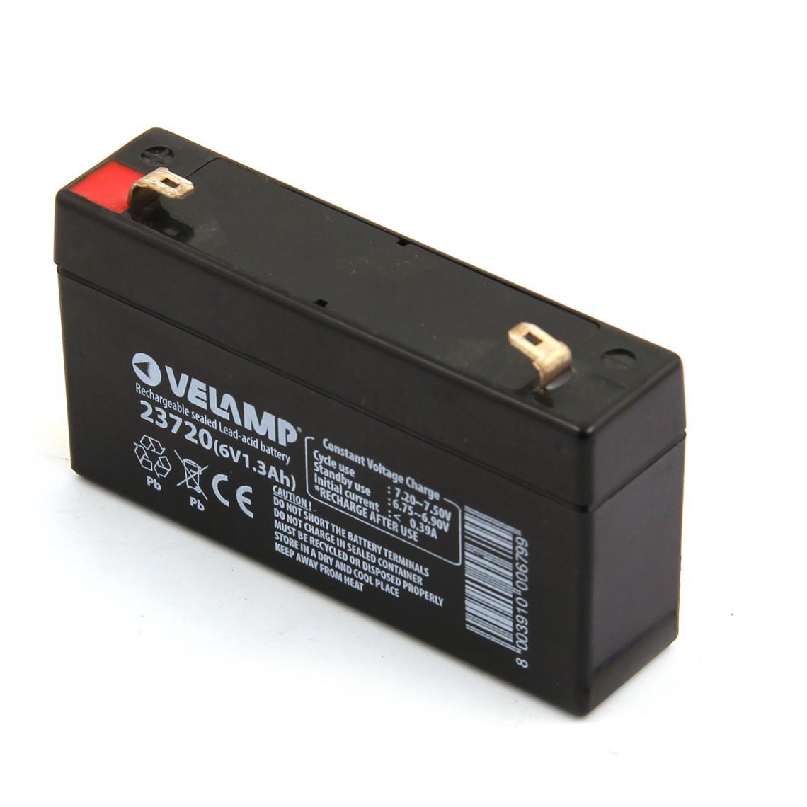 Velamp - Batterie rechargeable au plomb 6V 1.3 Ah - Piles rechargeables