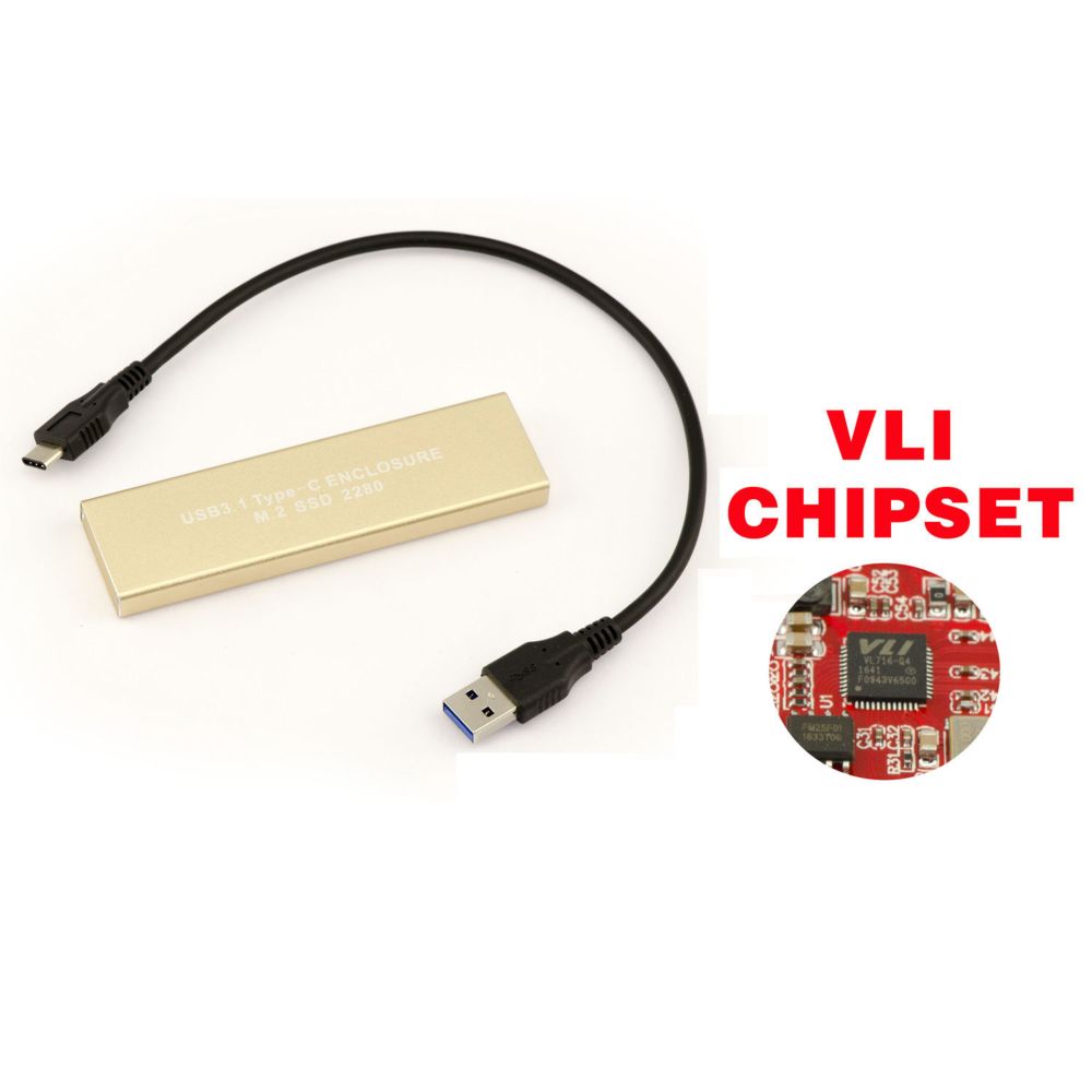 Kalea-Informatique - Boitier Aluminium USB 3.1 Pour SSD M.2 M2 NGFF POUR FORMAT 2280 - CHIPSET VLI POUR FORMAT 2280 - CHIPSET VLI - Accessoires SSD