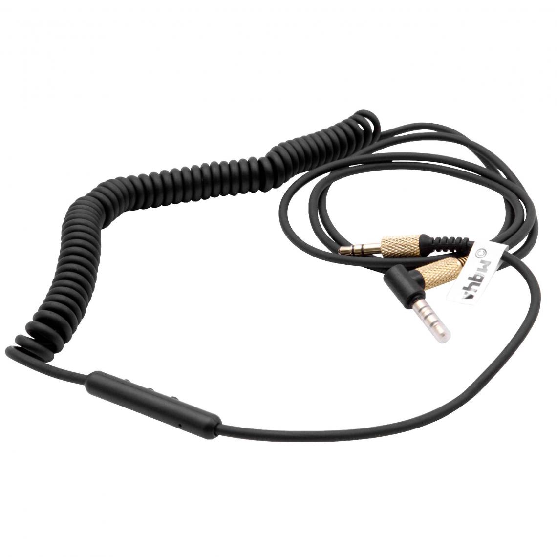 Vhbw - vhbw Câble audio AUX compatible avec Marshall Woburn 2 casque - Avec prise jack 3,5 mm, 150 - 230 cm, or / noir - Alimentation modulaire