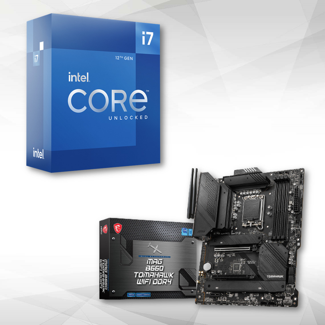 Intel - CORE I7-12700K + Carte Mère MAG B660 TOMAHAWK WIFI DDR4 - Packs Processeur, Carte mère et Mémoire