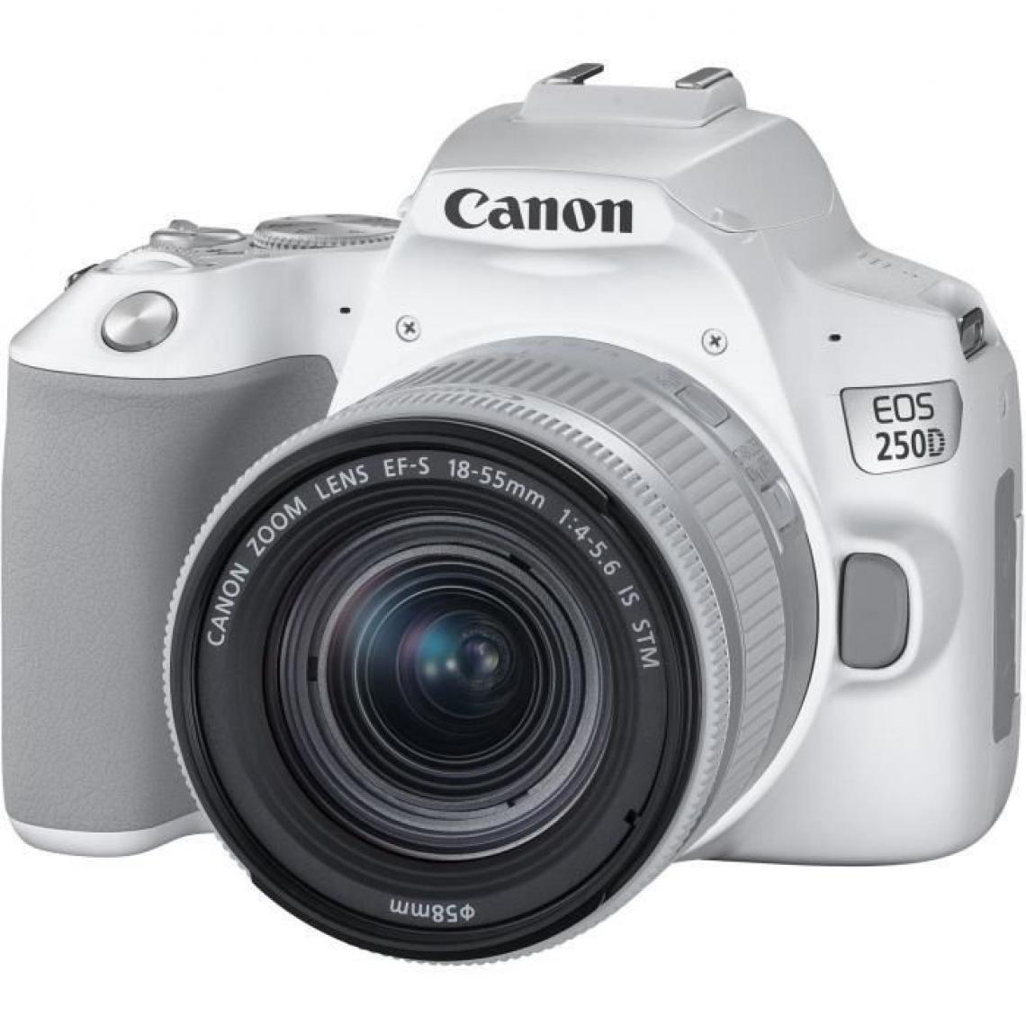 Canon - CANON 250D Appareil photo Reflex + Objectif 18-55 IS STM - Blanc - Reflex Grand Public