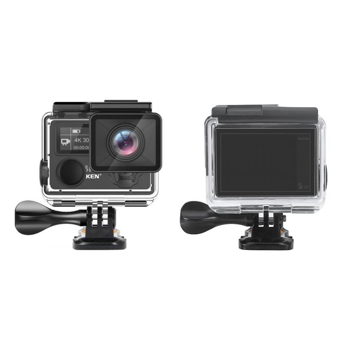 Universal - Caméra d'action H5S plus WIFI HD 4K EIS avec puce A12 interne 30m étanche 2,0'écran tactile Caméra d'action d'Eken |(Le noir) - Accessoires caméra