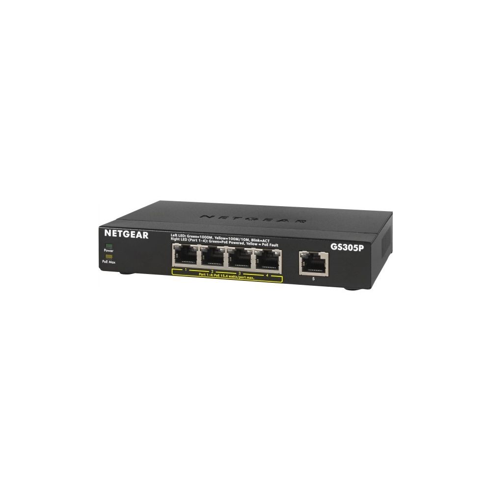 Netgear - GS305P-100PES - 5 ports avec PoE - Switch