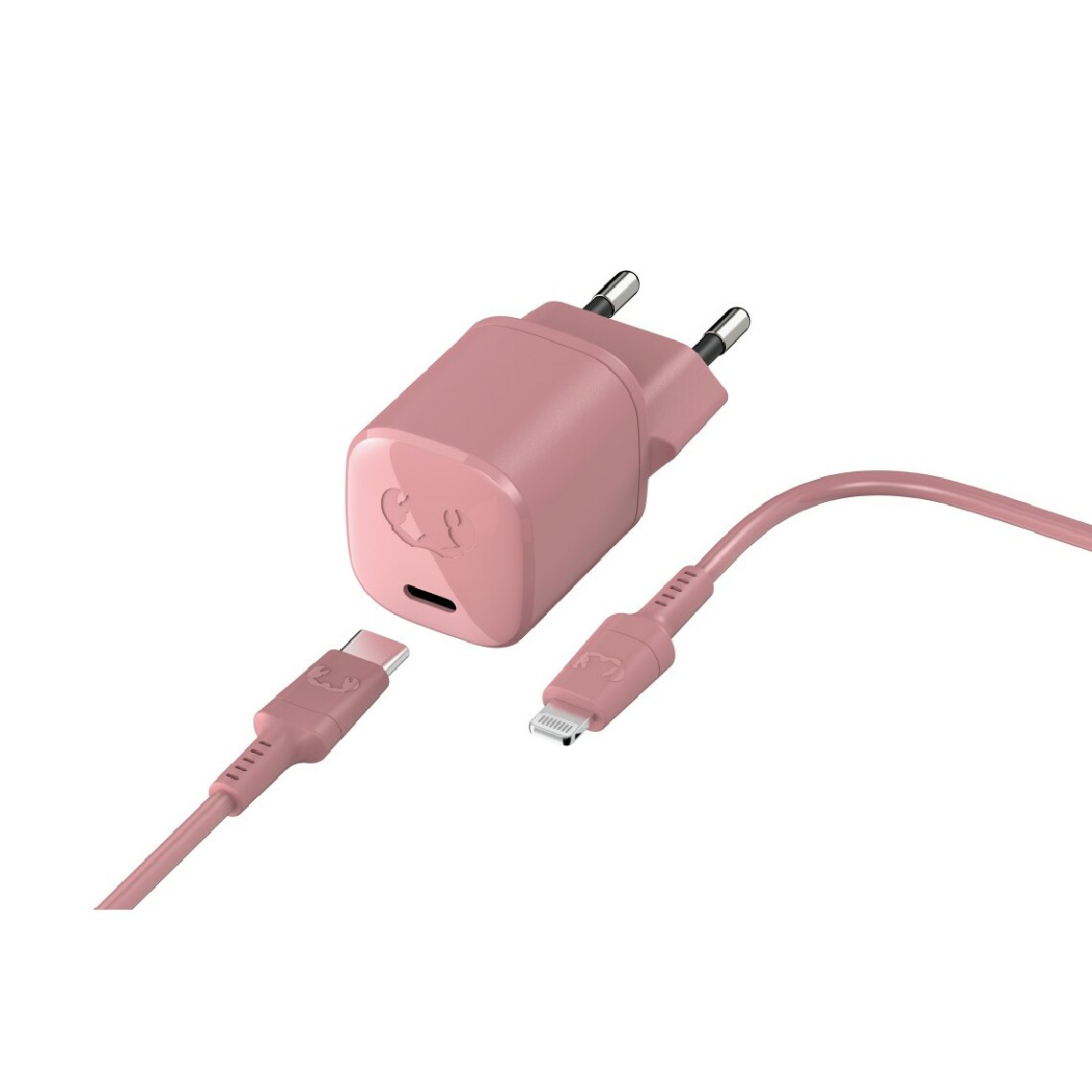 Fresh'N Rebel - Mini chargeur USB-C 18W + Câble Apple Lightning 1,5m, Rose - Joystick