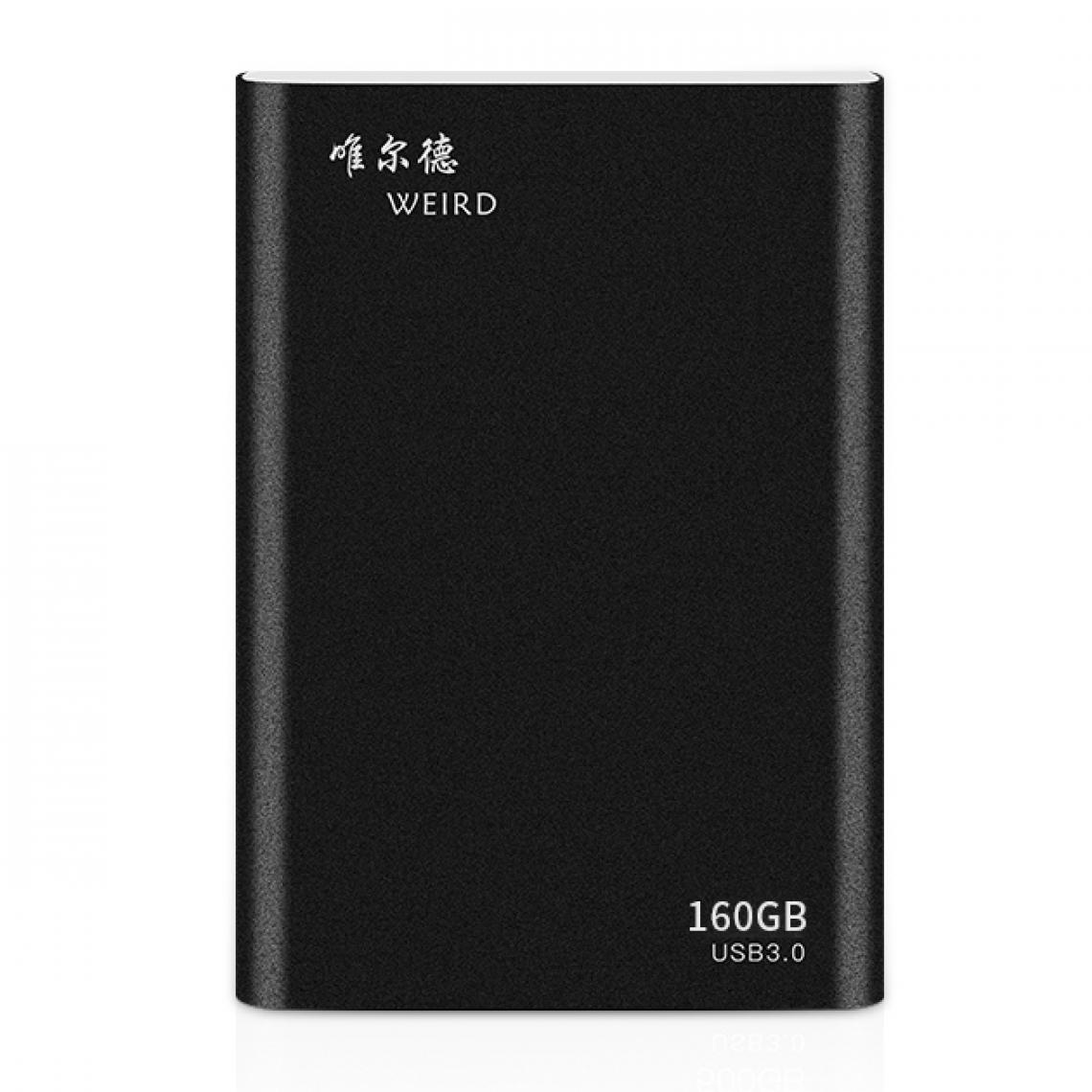 Wewoo - Disques SSD externes 160 Go 2,5 pouces USB 3.0 Transmission haute vitesse Shell en métal Disque dur portable à semi-conducteurs ultra-mince léger Noir - SSD Interne