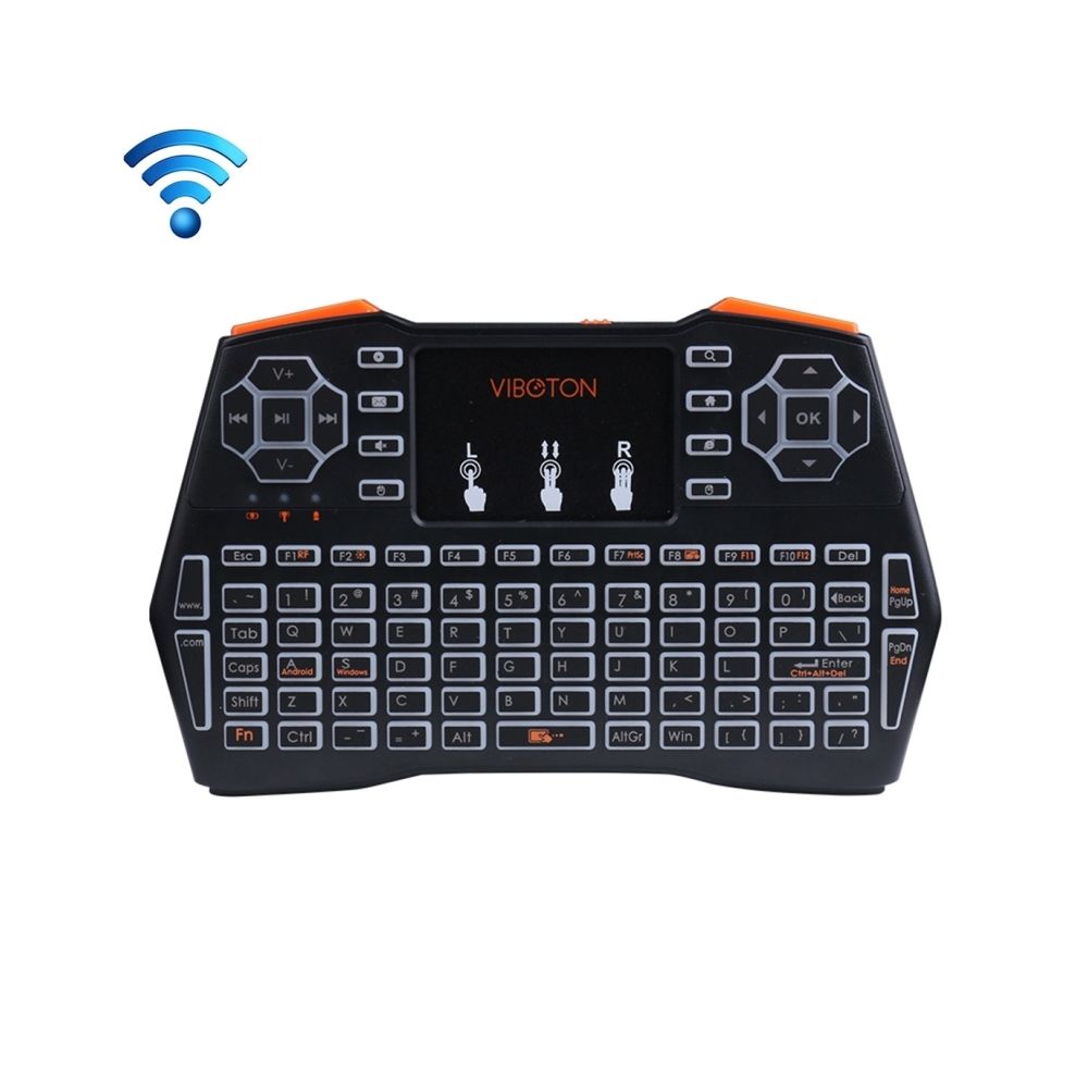 Wewoo - Pour PC, TV noir i8 Plus 2.4GHz mini souris sans fil Fly Air Mouse complet avec rétro-éclairage et Touchpad contrôle multimédia - Souris