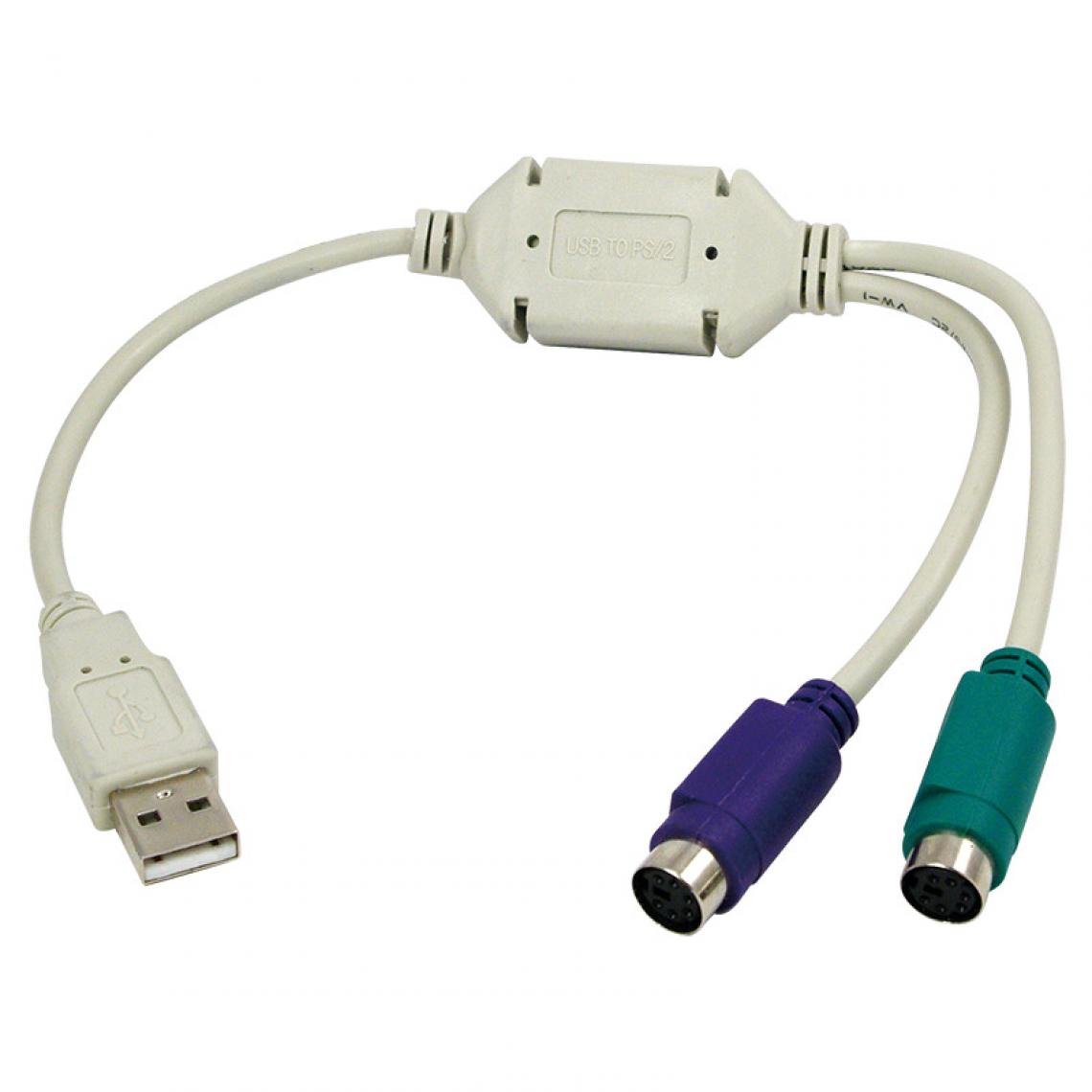 Logilink - LogiLink Câble adaptateur USB-2 x PS/2, longueur: 0,20 m () - Hub