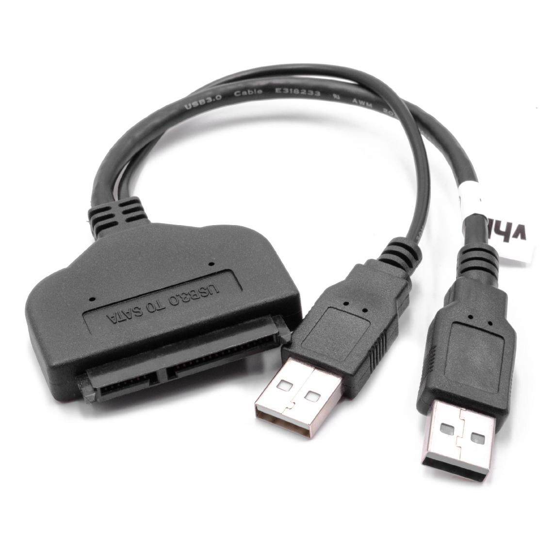 Vhbw - vhbw SATA III vers USB 3.0 Câble de raccordement pour disque dur 2'5" HDD, SSD Plug & Play noir - Accessoires alimentation