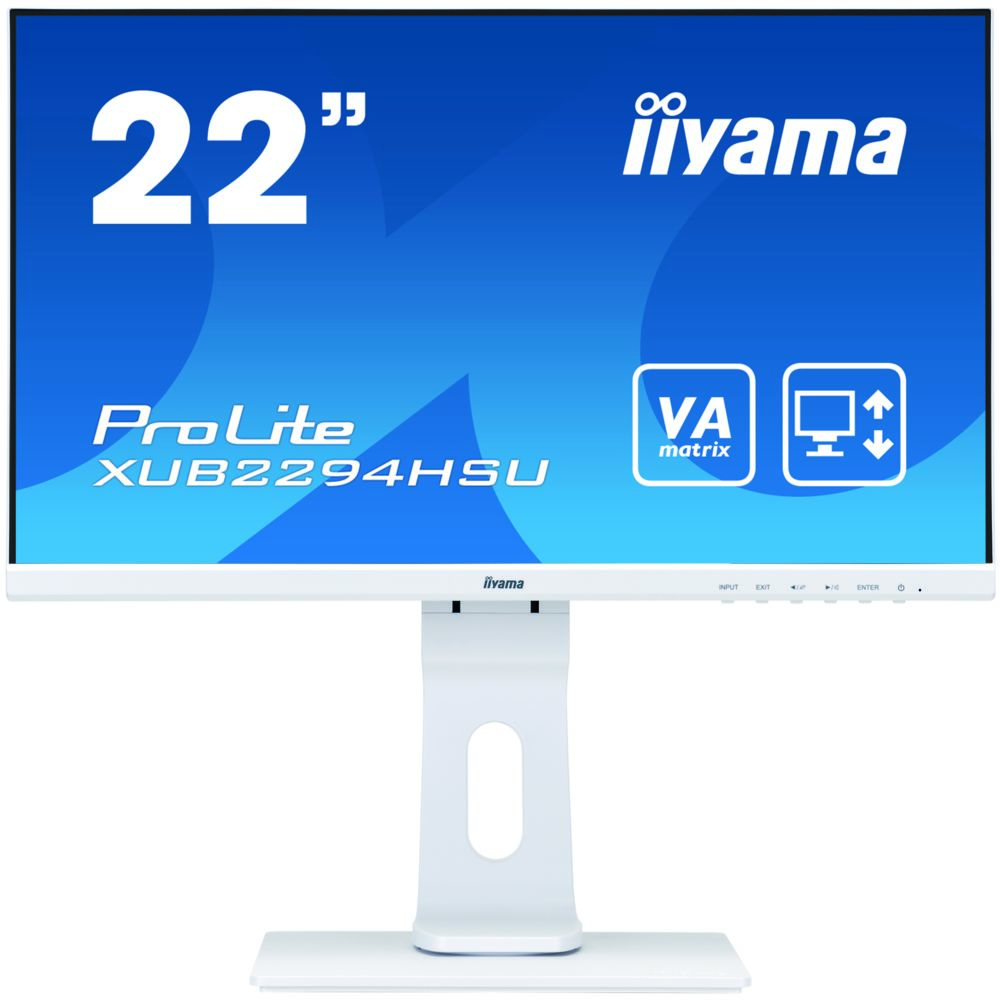 Iiyama - IIYAMA 21,5' ULTRA MINCE, dalle VA, 1920x1080, 250cd/m2, haut-parleurs DisplayPort, HDMI, VGA, 4ms, USB 2x2.0, pied réglable en hauteur - Moniteur PC