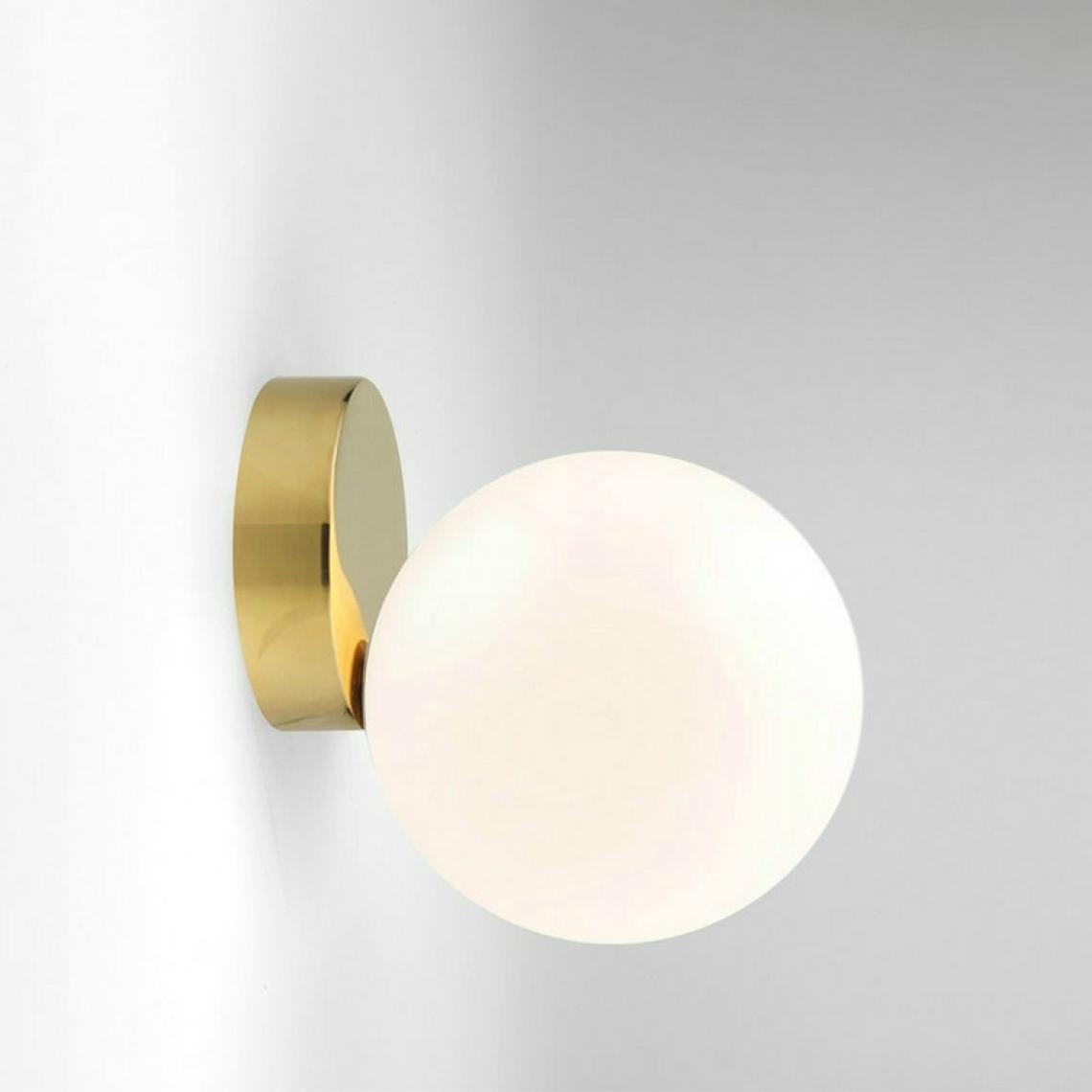 Wewoo - Applique murale LED Boule de verre moderne conduit lampe de chambre à coucher miroir luminaires de chevet intérieursource de lumière sans ampoule cuivre + 15cm abat-jour en blanc - Appliques