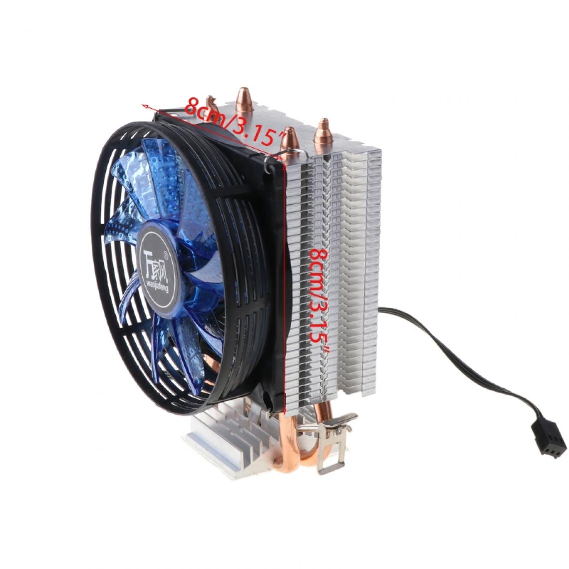 Universal - Tuyau thermique en alliage d'aluminium PC CPU refroidissement ventilateur de refroidissement(Le noir) - Ventilateur Pour Boîtier