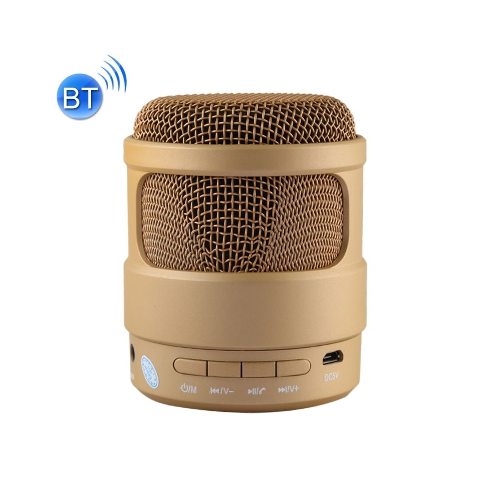 Wewoo - Enceinte Bluetooth d'intérieur or Portable Stéréo Musique Sans Fil Haut-Parleur, MIC Intégré, Appels Mains Libres & Carte TF & AUX Audio & Fonction FM, Distance: 10m - Enceintes Hifi