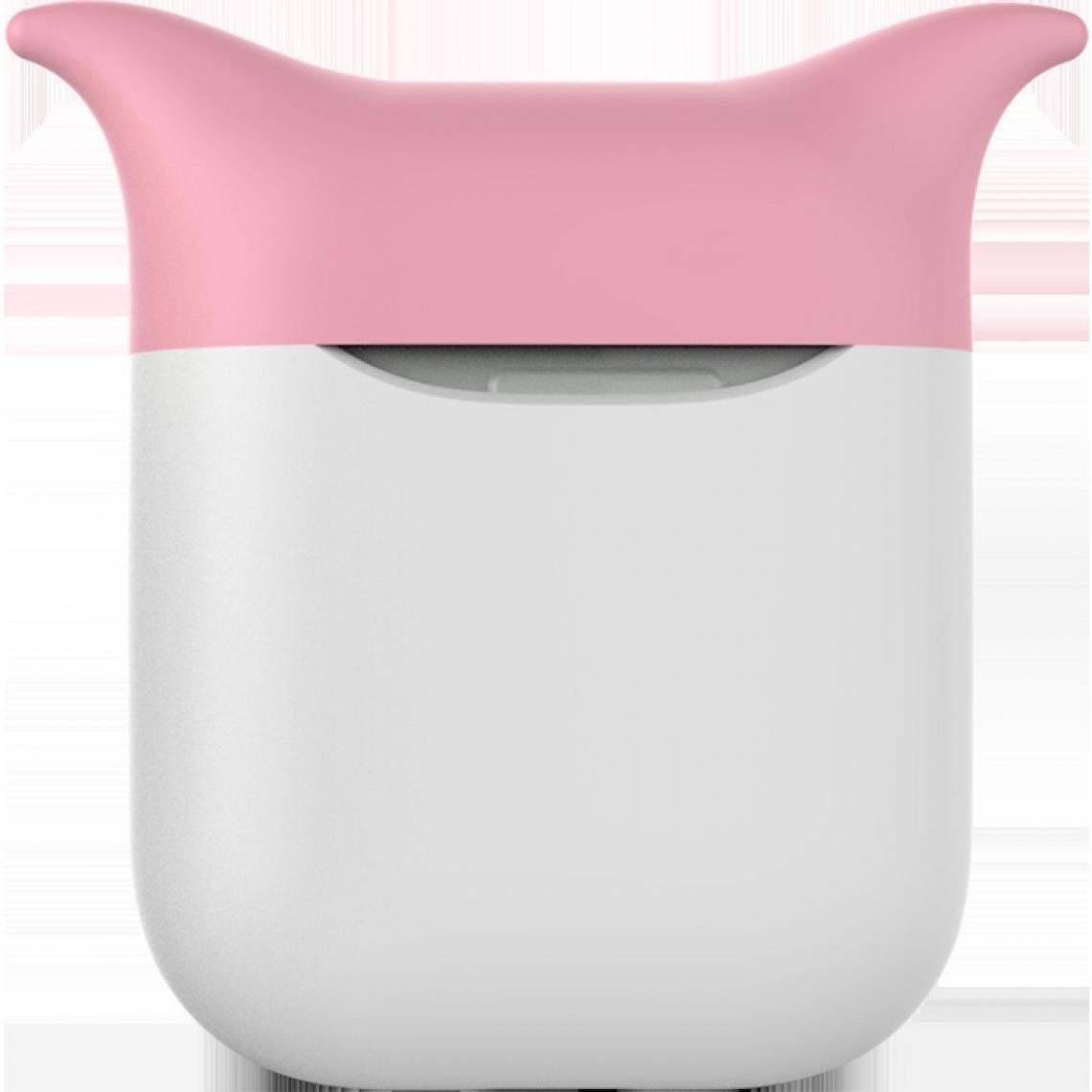 Wewoo - Boîtier pour Écouteur Boîte de protection en silicone portable sans fil écouteurs Anti-perte du sac de rangement Dropproof Apple AirPods rose blanc - Ecouteurs intra-auriculaires