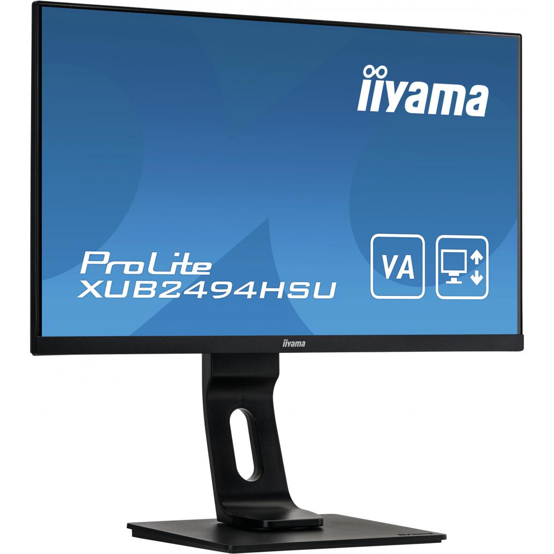 Iiyama - Ecran 24'' Noir VA 16:9 1920x1080 3ms 250 cd/m VGA HDMI Displayport 2xUS - Moniteur PC