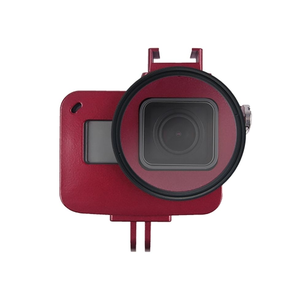 Wewoo - Cage protectrice en alliage d'aluminium avec cadre d'assurance et lentille UV de 52 mm pour GoPro HERO7 noir / 6/5 (rouge) - Caméras Sportives