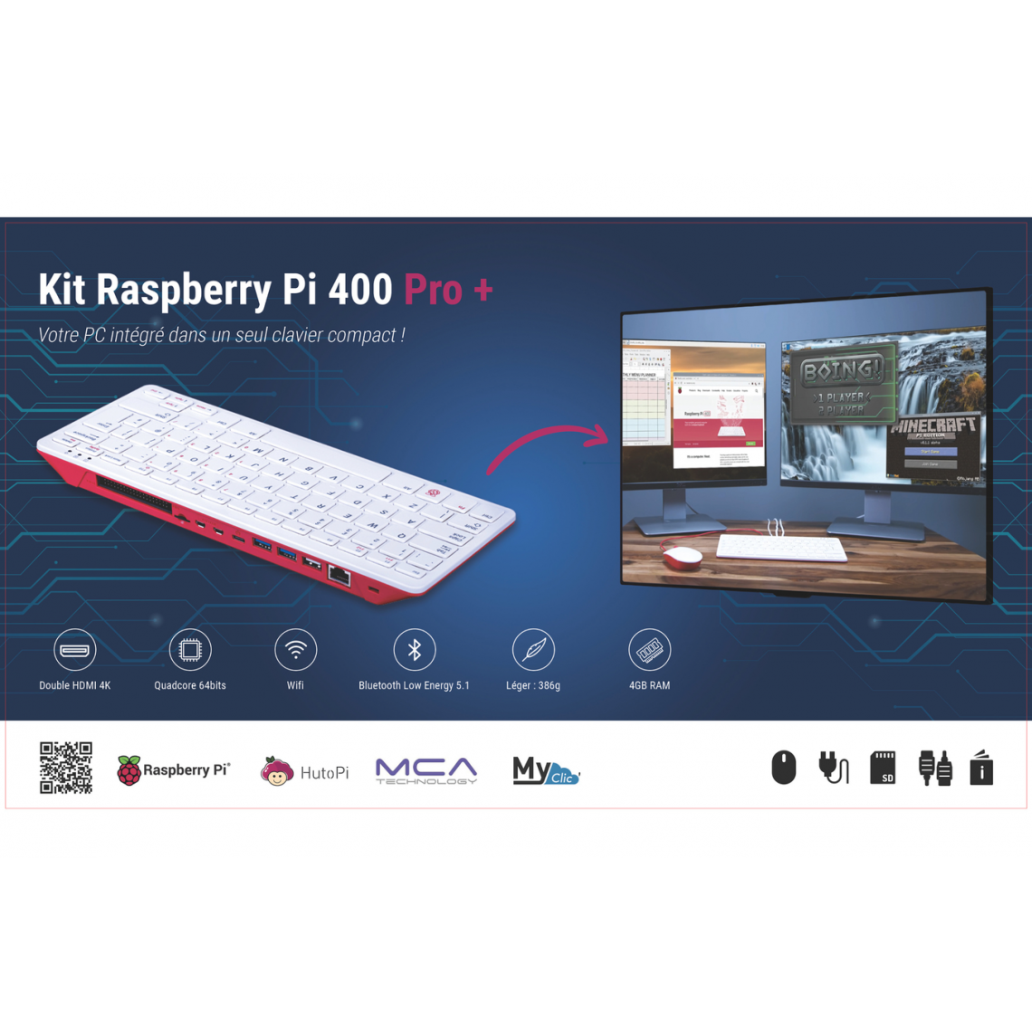 Raspberry - Pi 400 Pro+ - PC Fixe