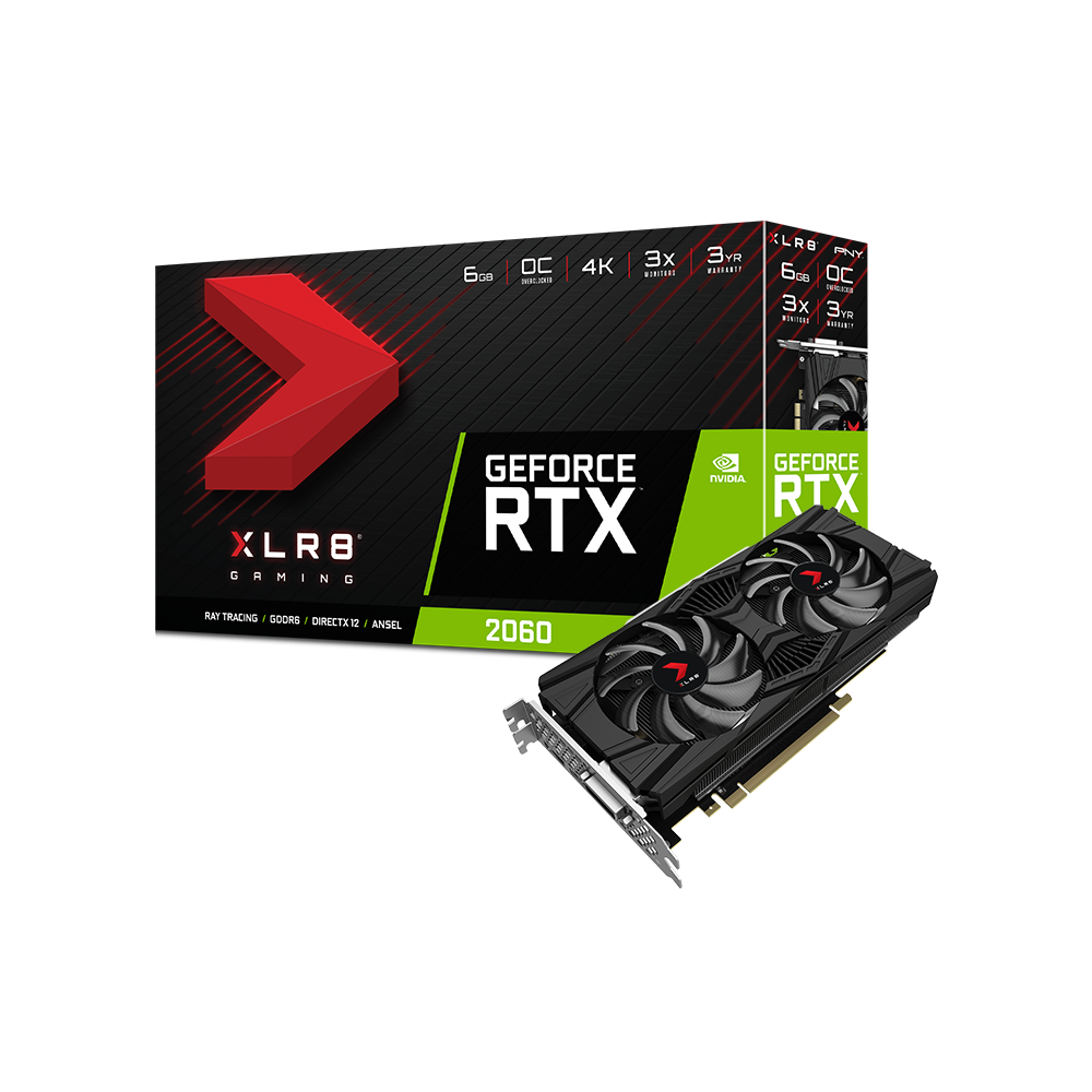PNY - Geforce RTX 2060 - XLR8 GAMING OVERCLOCKED EDITiON - 6 Go - Carte Graphique NVIDIA