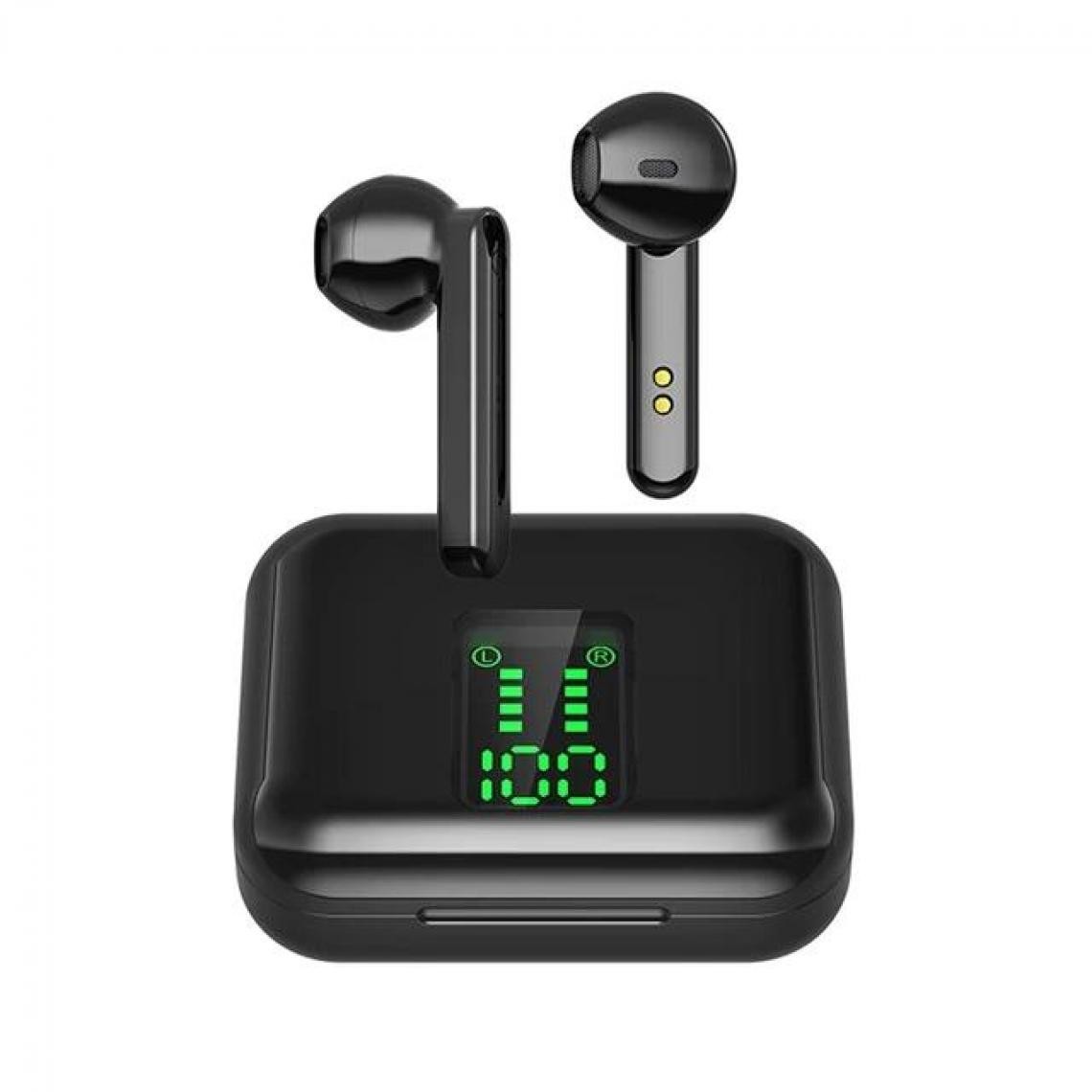 Universal - Molo TWS Bluetooth 5.0 Casque sans fil Casque Bluetooth sans fil avec microphone Casque de sport Touch Control Téléphone Casque d'oreille(Le noir) - Micro-Casque