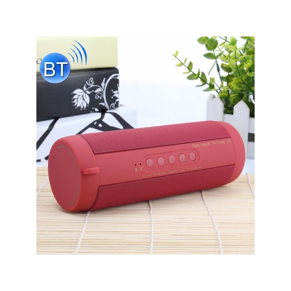Wewoo - Enceinte Bluetooth étanche Haut-parleur stéréo T2 3ATM étanche, avec micro et LED intégrés crochet suspendu, prise en charge des appels mains libres carte TF, distance Bluetooth: 10 m (rouge) - Enceintes Hifi